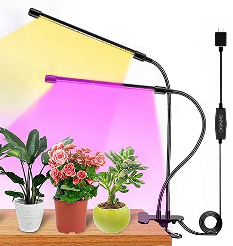 Juhefa Plant Grow Light, Full Spectrum Dual-Head 60 LED Clip-on ...